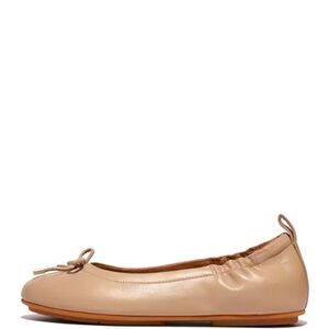 FitFlop Women's Allegro Bow Leather Ballet, Size 9 Color:Latte